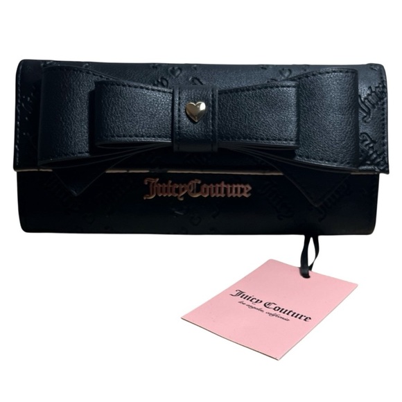 Juicy Couture Black Wallet with Bow Accent - Picture 1 of 5